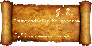 Gaunersdorfer Krizosztom névjegykártya